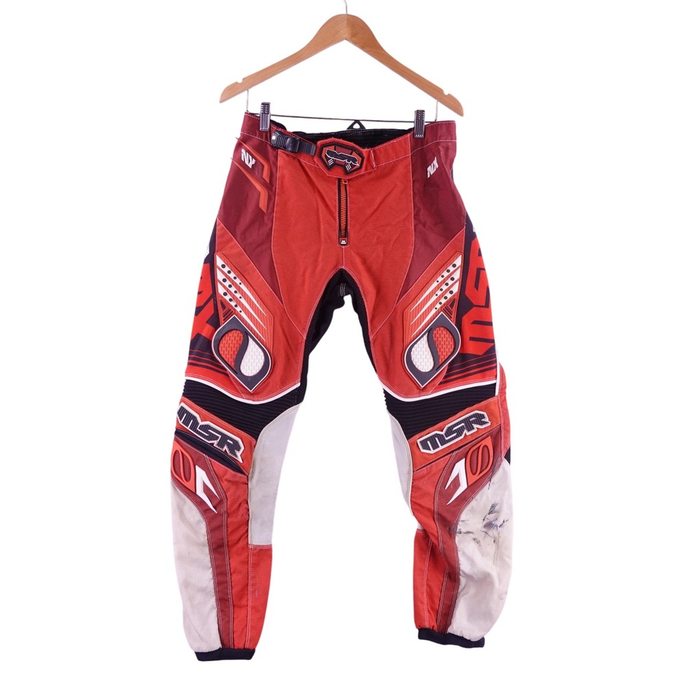 MSR NXT Mens 34 Motocross Racing Pants Red White Black MX Dirt Bike Gear